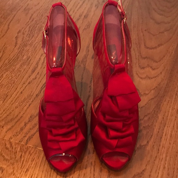 Nina Shoes - Satin Red Shoes/Sandals